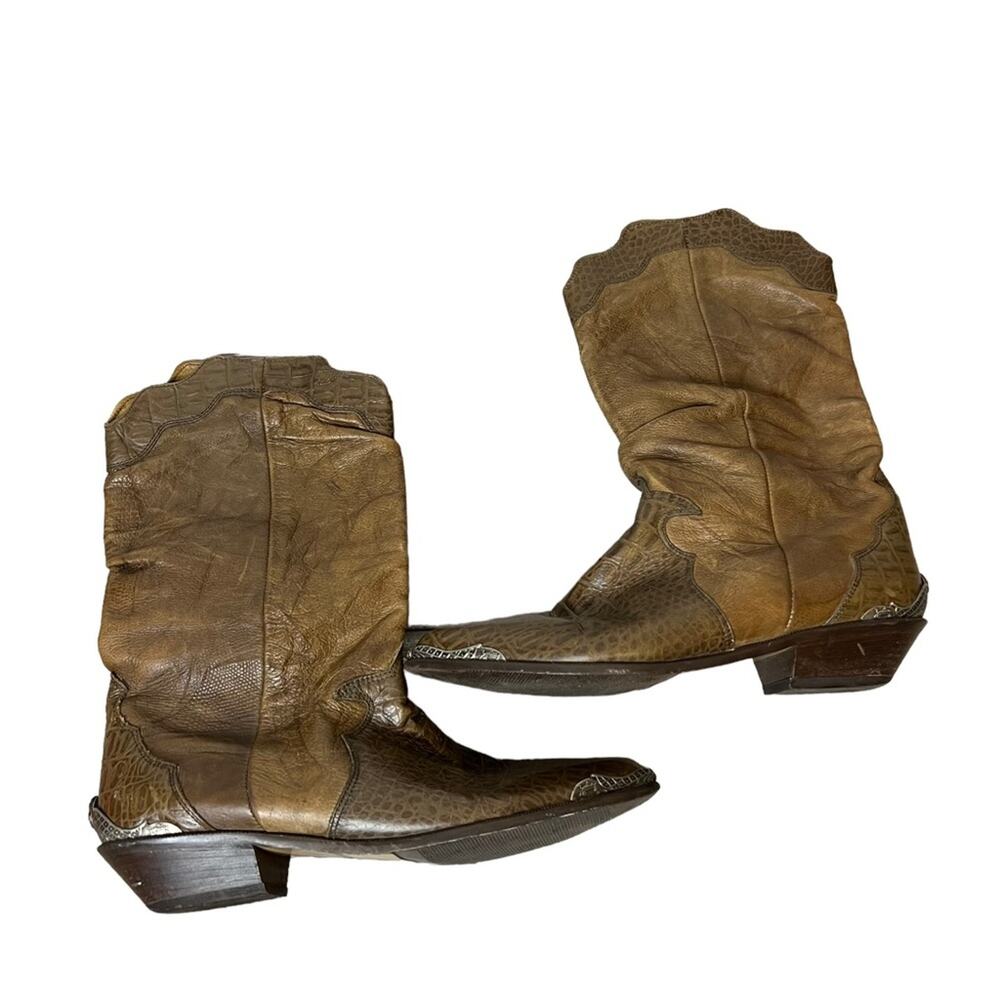 Zodiac Brown Leather Western Heeled Boots